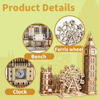 3D Wooden Puzzle Big Ben Model Kits Desktop Clock DIY Building Blocks Creative Gift Home Decor For Family Unique Christmas Gift