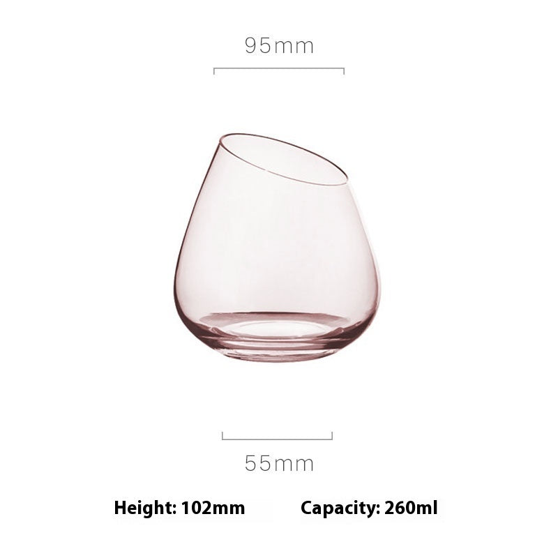 Flamingo French Oblique Concave High Foot Glass Crystal Glasses