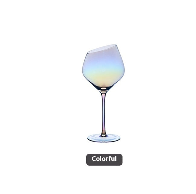 Beveled Big Belly Goblet Crystal Red Wine Electroplated Color Wine Champagne Glass