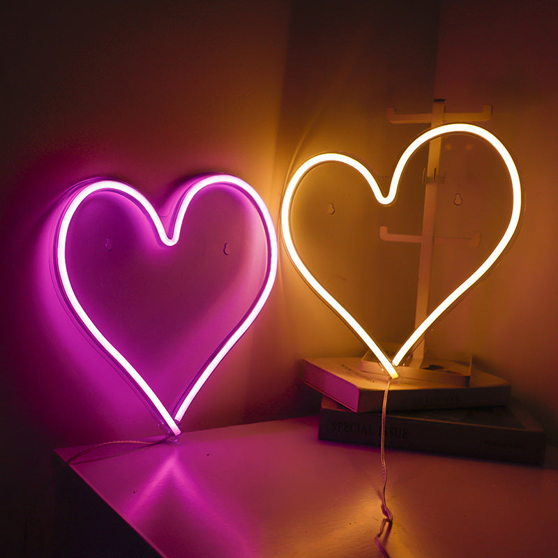 Love Heart Neon Light - Acrylic Atmosphere Decoration