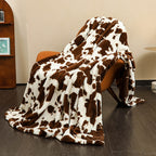 Double-Layer Cow Print Flannel Blanket