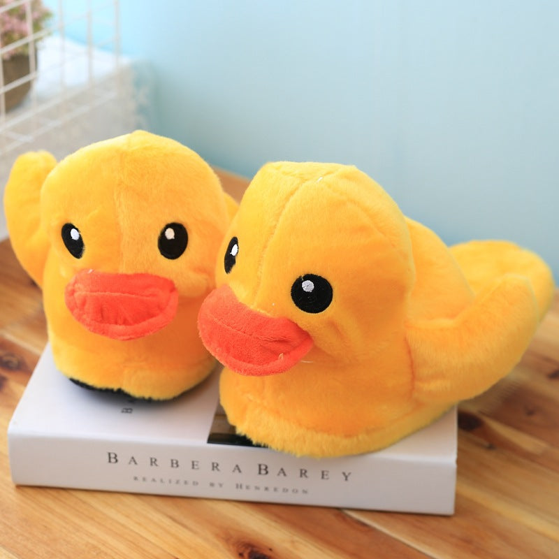 Cute Rubber Duck Plush Slippers