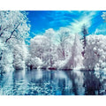 Beautiful Snow Winter Landscape - Needlework Diamond Painting