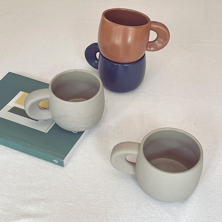 Matte Frosted Texture Mug - Large Capacity Microwaveable