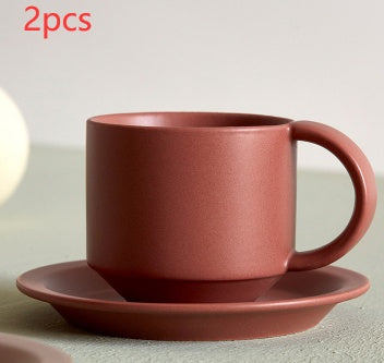 Velvet Ceramic Coffee Mug with Tray - Luxe Set