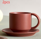 Velvet Ceramic Coffee Mug with Tray - Luxe Set