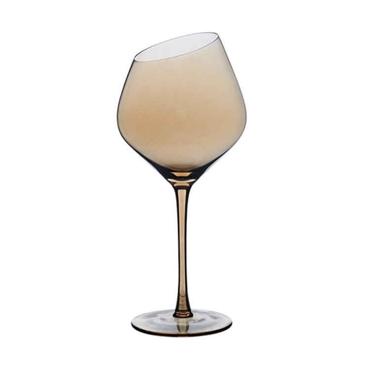 Beveled Big Belly Goblet Crystal Red Wine Electroplated Color Wine Champagne Glass