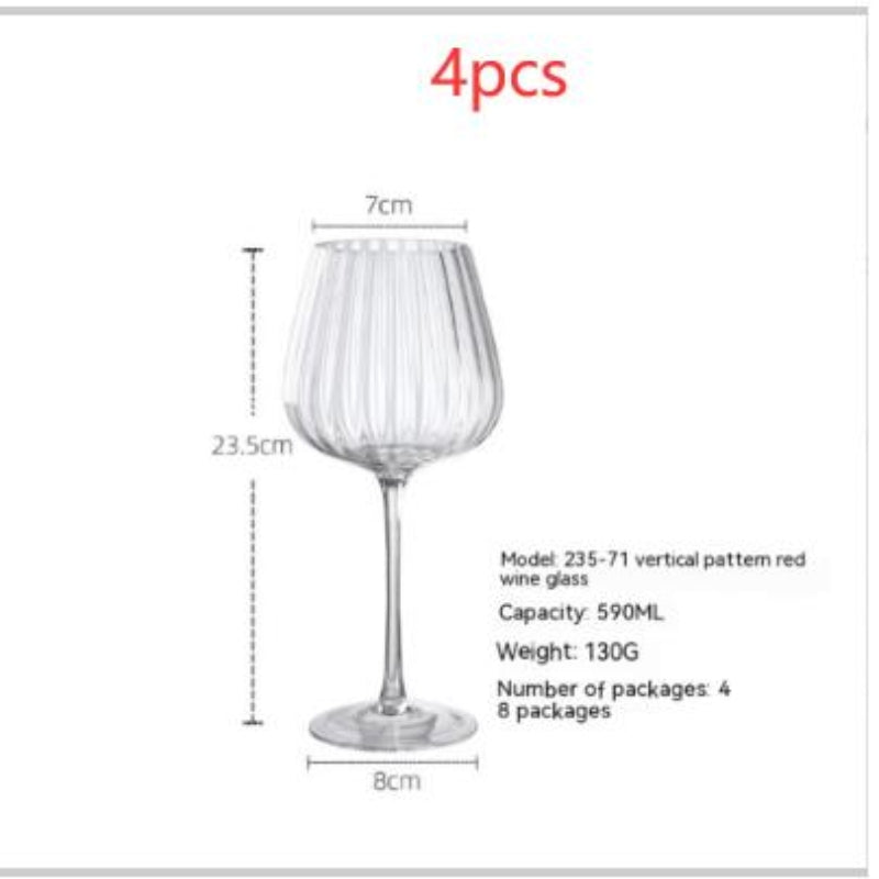 Nordic Vertical Striped Wine Glass High Leg