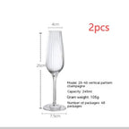 Nordic Vertical Striped Wine Glass High Leg