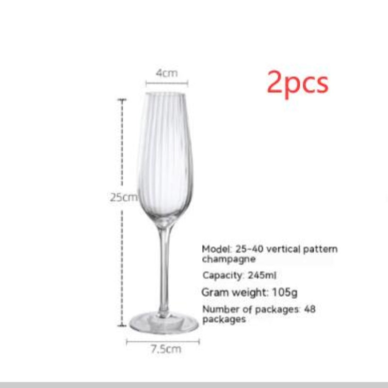 Nordic Vertical Striped Wine Glass High Leg
