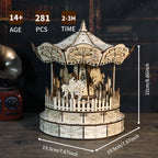 MUSIC PARK 3d Wooden Puzzle Carousel Music Box