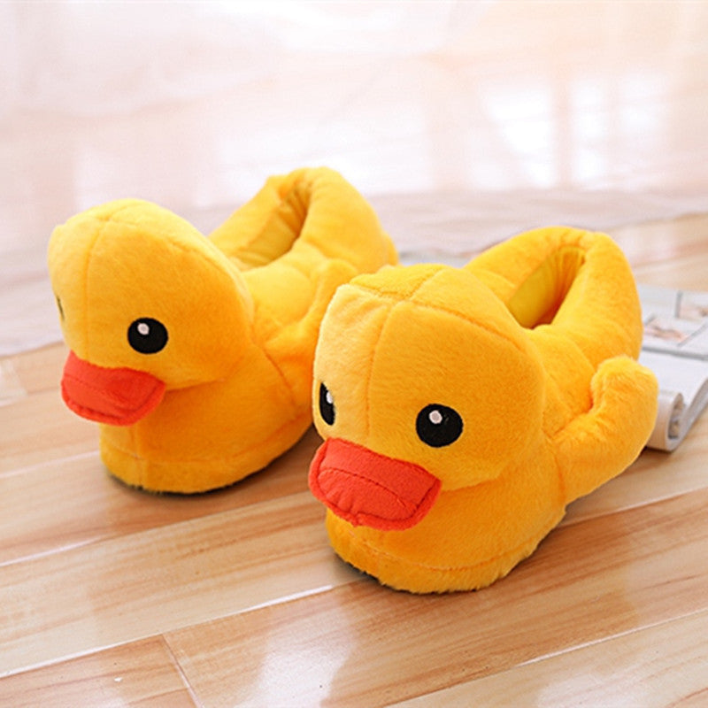 Cute Rubber Duck Plush Slippers