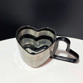 Creative Hand-Painted Striped Heart Mug Hand-Shaped Heart Breakfast Cup