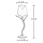 Clear Rose Shaped Wine Glass