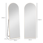 150cm Arched Full Length Mirror - Gold Tone