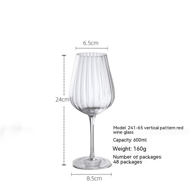 Nordic Vertical Striped Wine Glass High Leg