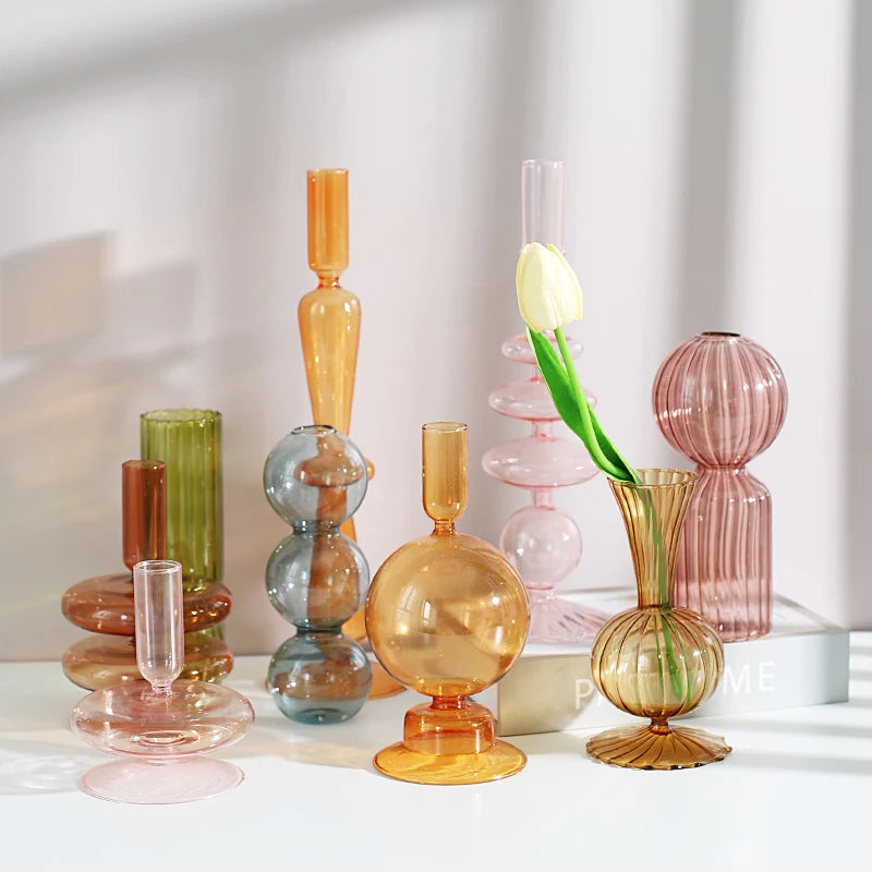 Nordic Glass Candle Holders - European Style
