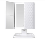 Professional 3-Folding Makeup Mirror - LED Lights Flexible Base