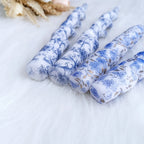 Blue Flower Pattern Taper Candles - 2 Pack