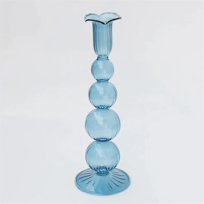 Modern Glass Taper Candle Holder - Minimalist Design