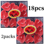 Heart-Shaped Scented Tea Candles - 9 Piece Set