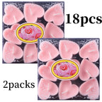 Heart-Shaped Scented Tea Candles - 9 Piece Set