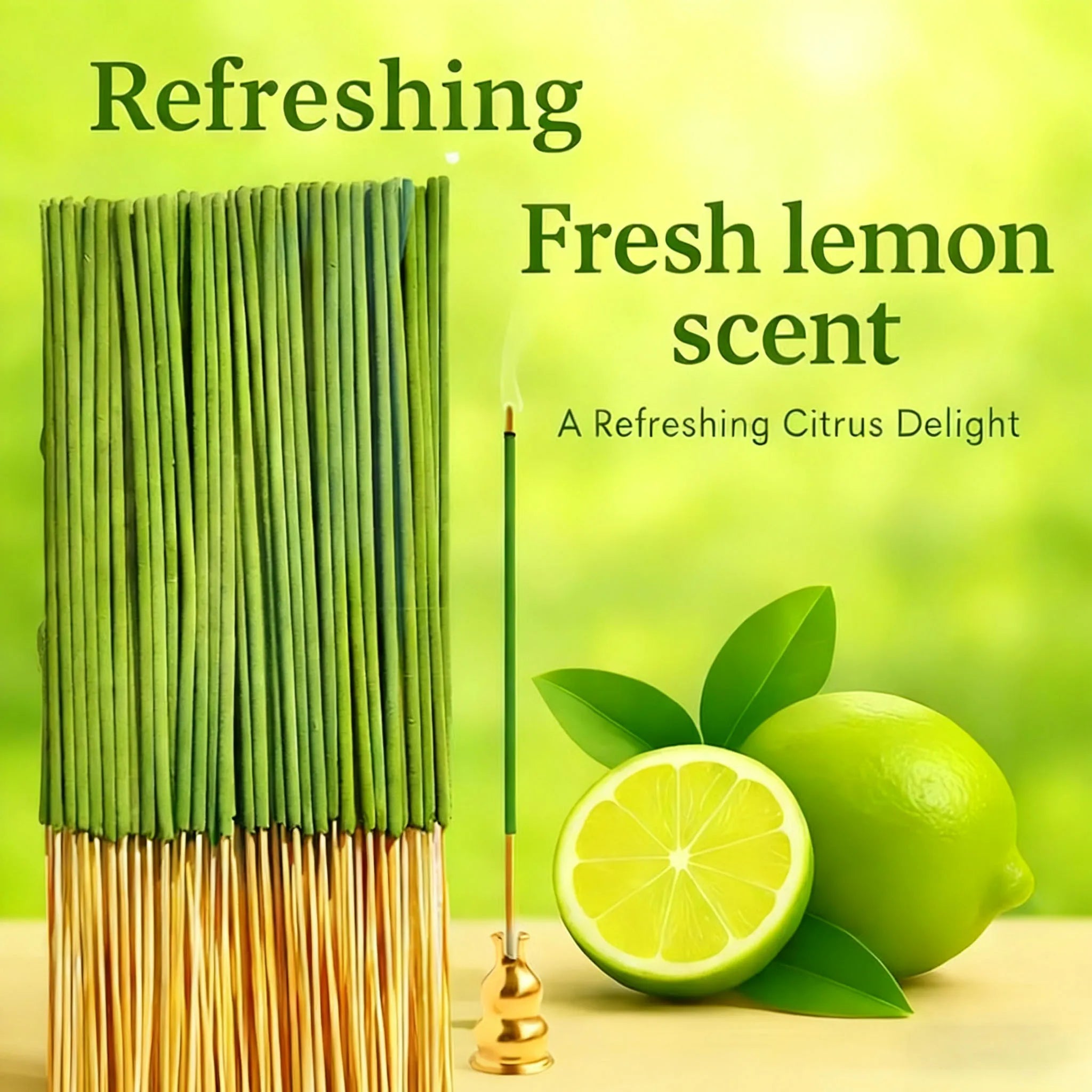 Green Lemon Incense Sticks 22cm - Fresh Citrus Aroma