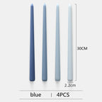 Tall Unscented Taper Candles 30cm - 4 Pack