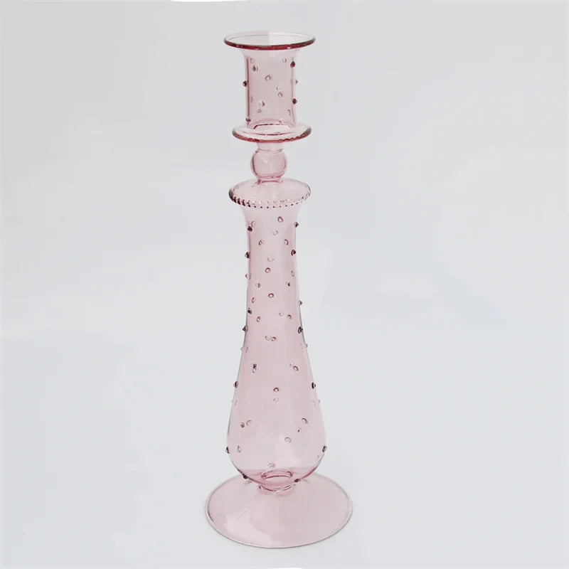 Modern Glass Taper Candle Holder - Minimalist Design