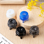 Polished Crystal Stone Incense Burner - Natural Gem Decor