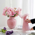 French Lace Dance Dress Glass Vase - Elegant