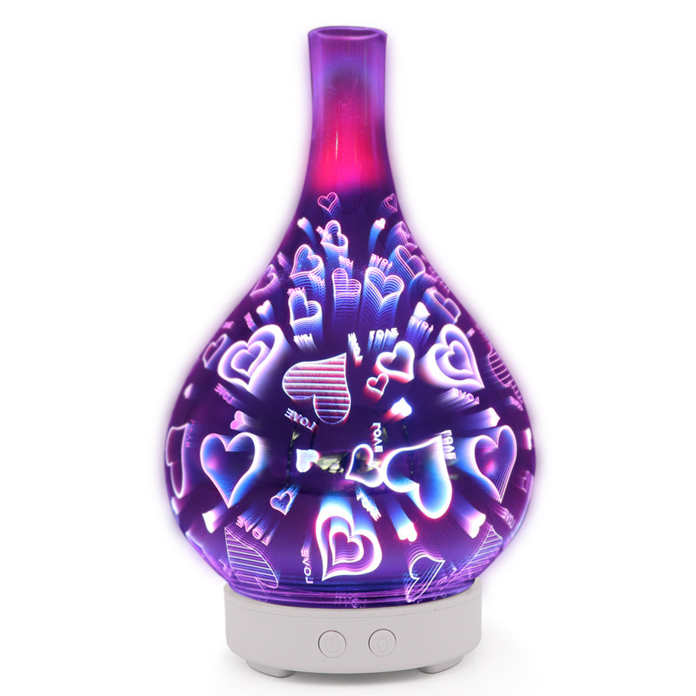 3D Glass Firework Aroma Diffuser - Starry Sky Humidifier