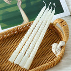 Metallic Thread Pole Candles - Dinner Decor 4-Pack