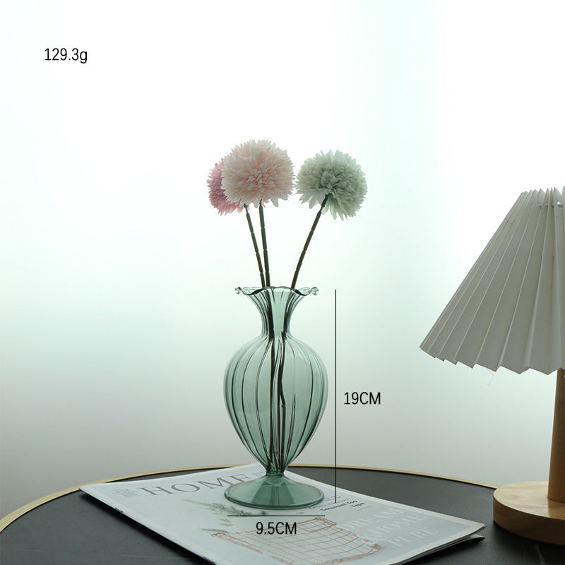 European Retro Glass Vase - Simple Big Belly Series