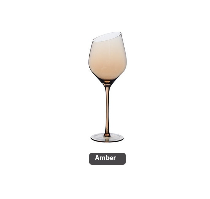 Beveled Big Belly Goblet Crystal Red Wine Electroplated Color Wine Champagne Glass