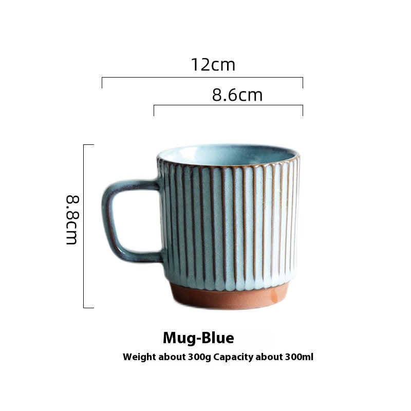 Mug Creative Ceramic Retro Striped Cup