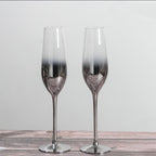 Crystal Electroplating Silver Grey Gradient Wine Glass