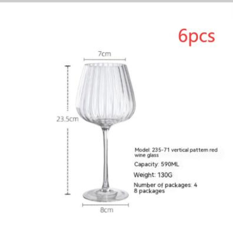 Nordic Vertical Striped Wine Glass High Leg