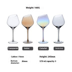 Beveled Big Belly Goblet Crystal Red Wine Electroplated Color Wine Champagne Glass