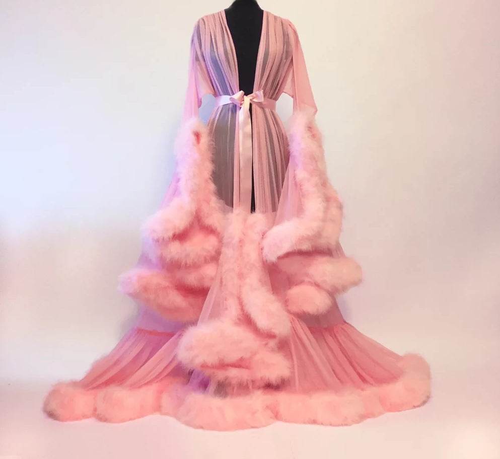 Sheer Fur Robe