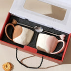 Heart-Shaped Ceramic Mug - Birthday Gift Office Coffee Cup
