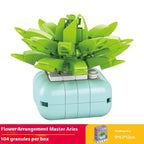 Puzzle Assembling Building Blocks Flower Pot Model Toys