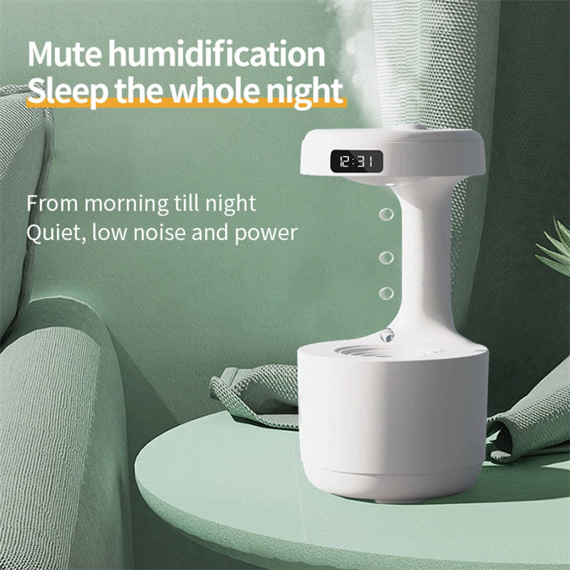 Anti-Gravity Water Drop Humidifier - Backflow with Clock