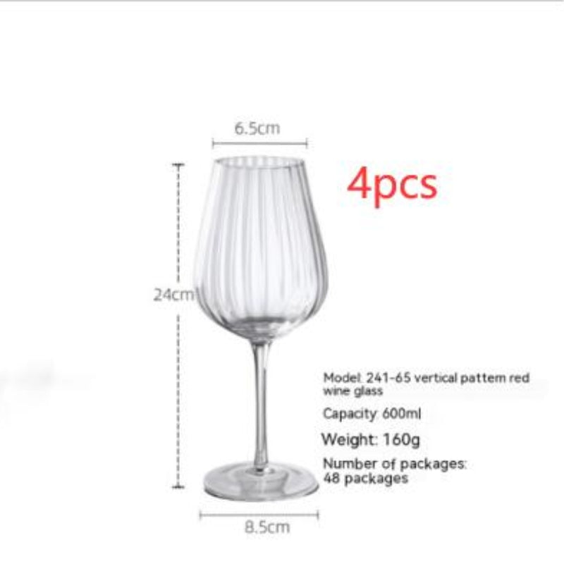 Nordic Vertical Striped Wine Glass High Leg
