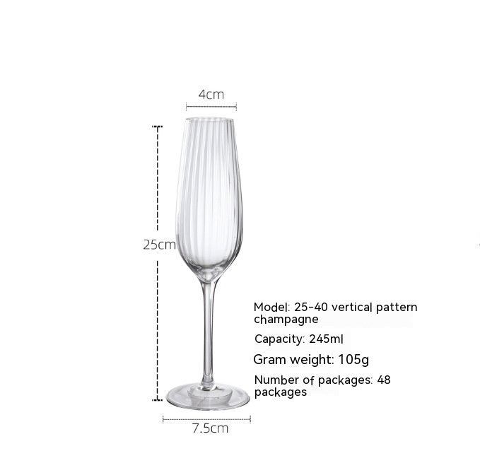 Nordic Vertical Striped Wine Glass High Leg