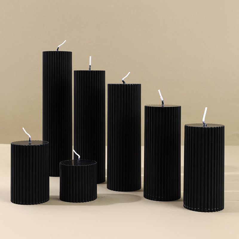 Black Cylinder Soy Wax Aromatherapy Candles