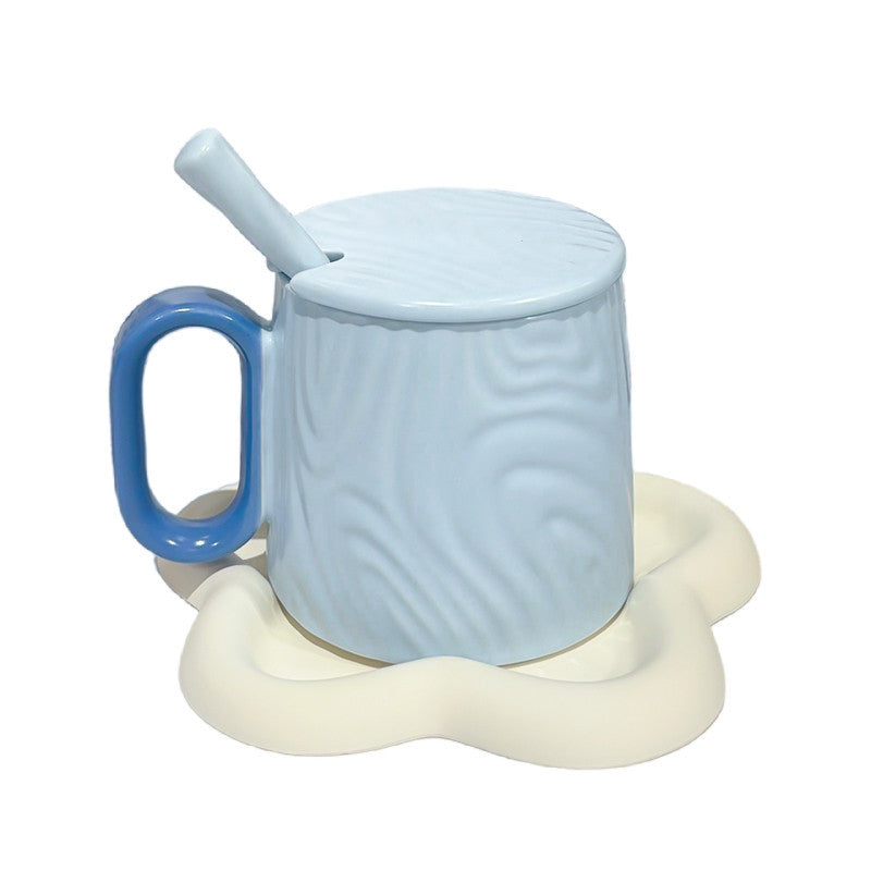 Macaron Ceramic Cup Creative Wood Grain Mug