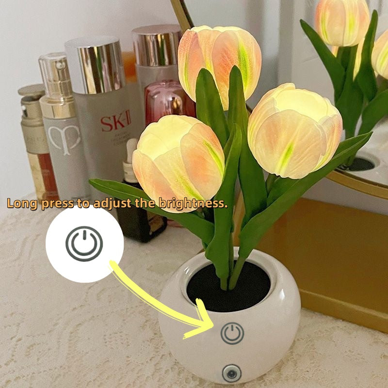 LED Tulip Table Lamp - Replica Flower Vase Desktop Decor