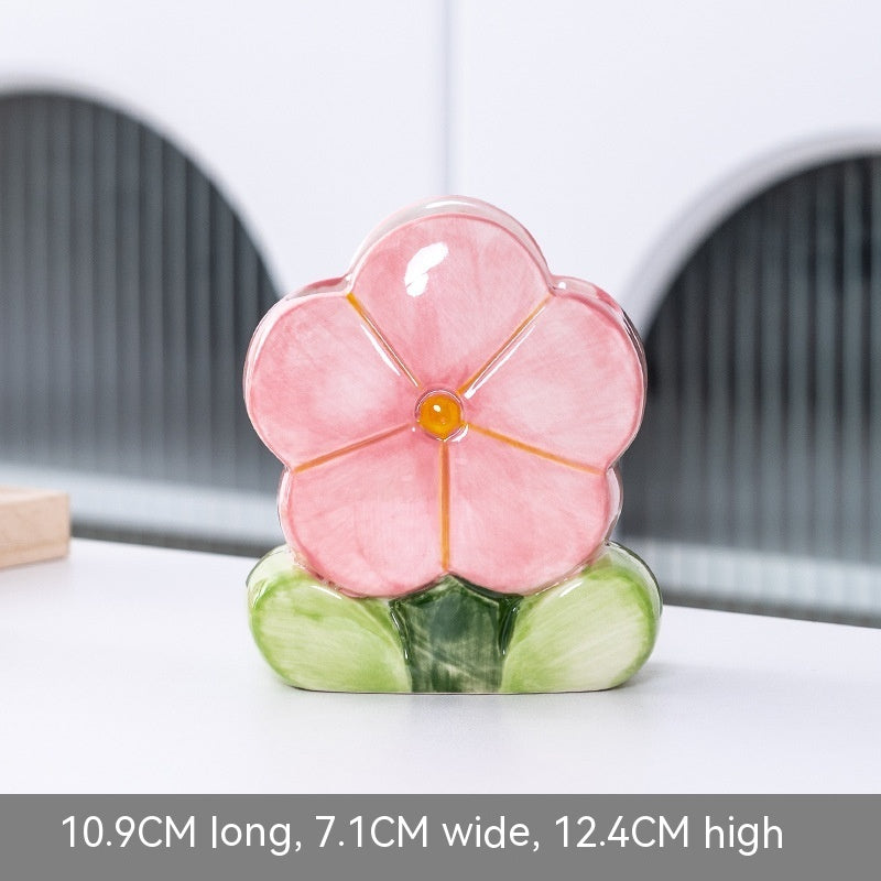 Cute Flowers Ceramic Vase - Niche Decoration