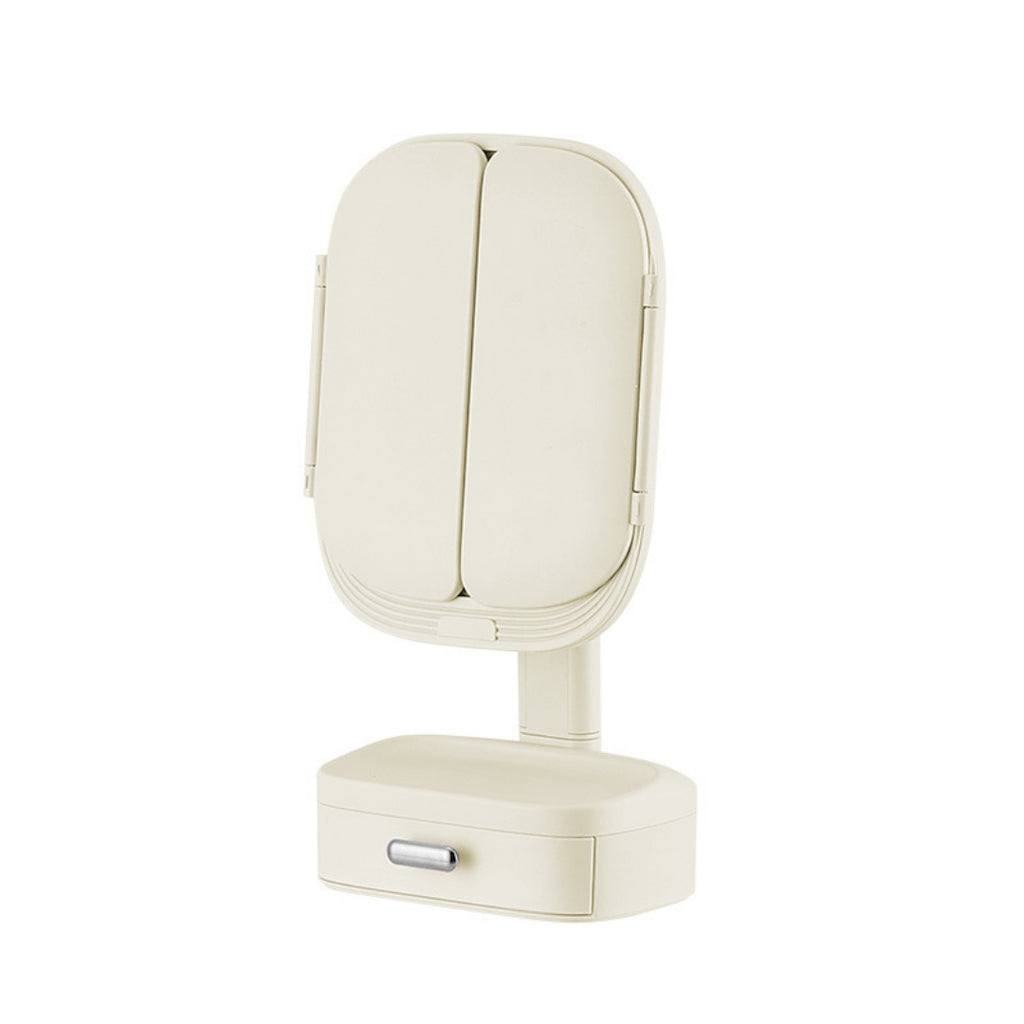 LED Desktop Cosmetic Mirror - Foldable with Light